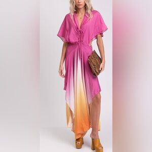 Maje Ruched dégradé voile maxi dress NWOT never worn